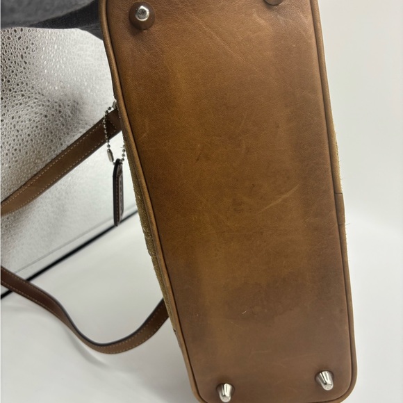 Coach Suede and Leather Shoulder Bag in Tan - Picture 13 of 13